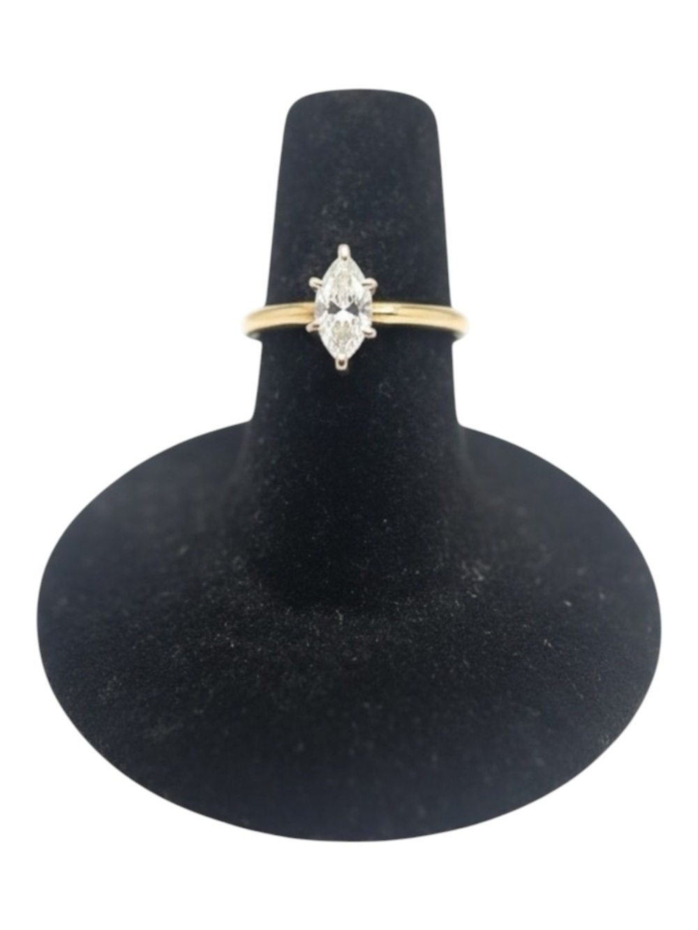Vintage: .5 CT Marquise Diamond Solitaire Engagement Ring 𦹠14K Yellow Gold 𦹠5 - Picture 4 of 16